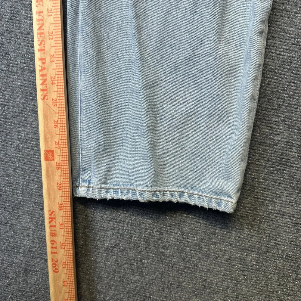 AGOLDE Fold Waistband Jean Womens 32 Blue Pleated Baggy Straight Leg Denim